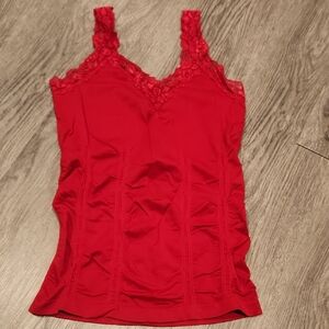 NWOT- SOHO LADY Red Lace Trim Camisole- One Size Fits Most